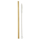 Gold Stainless Steel Straw And Brush Set in Bag | Eco-Friendly and Reusable | Giftable