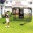 Golf Practice Hitting Net Golf Cage with Dual Side Barriers Target Cloth Metal Frame