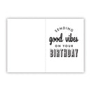 Good Vibes Motel Style Keychain with "Good Vibes on Your Birthday" Greeting Card | Gift for Her