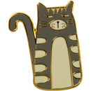 Gray Cat All I Hear Is Treat Treat Enamel Pin