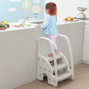 3-Step Stool with Safety Handles and Non-slip Pedals for Toddlers