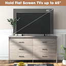 6-Drawer Wide Dresser Chest with Center Support and Anti-tip Kit-Gray