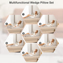 6 Pieces Bed Wedge Pillow Set for Neck Back and Leg Pain Relief-Gray