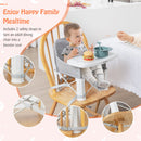Portable Baby Booster Seat with Straps and Double Tray-Gray