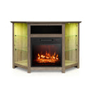 Fireplace Corner TV Stand with LED Lights and Smart APP Control for 50 Inches TV