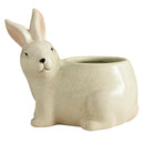 Green Rabbit Ceramic Planter | Cute Forest Bunny Shaped Succulents Flower Pot | 3" x 5"