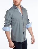 Green Signature Shirt //  - Contemporary Fit - contrast  trimming - final sale