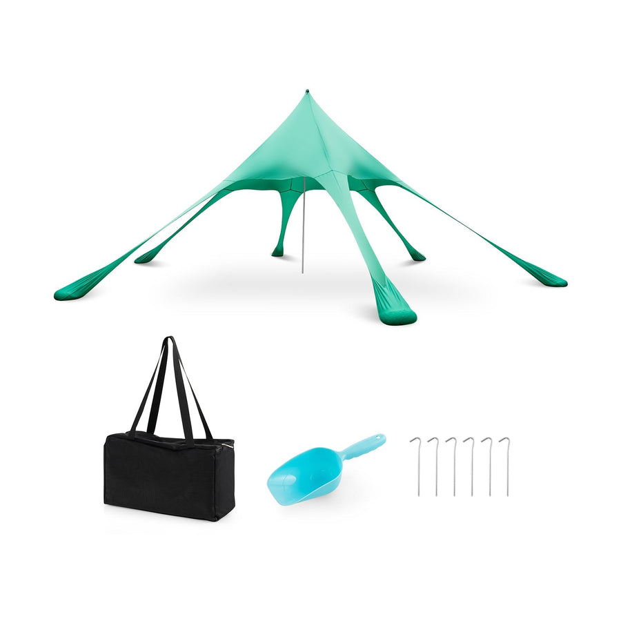 20 x 20 Feet Beach Canopy Tent with UPF50+ Sun Protection and Shovel