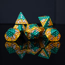 Green and Gold Dragon's Egg Metal Dice Set