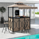 Grill Gazebo with Awning 3-Piece Outdoor BBQ Canopy Double-Tier Soft Top Barbecue Shelter