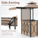 Grill Gazebo with Awning 3-Piece Outdoor BBQ Canopy Double-Tier Soft Top Barbecue Shelter
