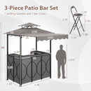 Grill Gazebo with Awning 3-Piece Outdoor BBQ Canopy Double-Tier Soft Top Barbecue Shelter