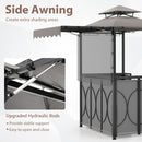 Grill Gazebo with Awning 3-Piece Outdoor BBQ Canopy Double-Tier Soft Top Barbecue Shelter
