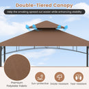 13 x 5 Feet Grill Gazebo with Dual Side Awnings and 2 Shelves Adjustable Shadow