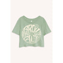 Grow With the Flow Graphic Tee Crop Top with Trippy '70s Floral Motif [S-L]