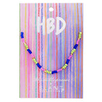 HBD Colorful Beaded Necklace | Giftable Birthday Party Necklace | 8"