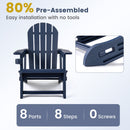 HDPE Adirondack Chair with Cup Holder - Weather Resistant