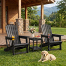 HDPE Adirondack Chair with Cup Holder - Weather Resistant