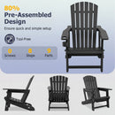 HDPE Adirondack Chair with Cup Holder - Weather Resistant