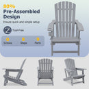 Adirondack Chair with Cup Holder - Weather-Resistant HDPE