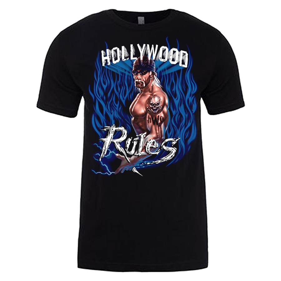 Blue Flame Hollywood Rules Adult T-Shirt