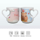 Personalized Kawaii Capybara Mug | Custom Name | Heart Handle Coffee Cup