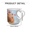 Personalized Kawaii Capybara Mug | Custom Name | Heart Handle Coffee Cup
