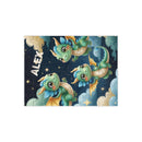Personalized Dragon Wooden Puzzle with Name | Three Kawaii Baby Dragons in a Midnight Starry Sky | 60 Pieces | Gift for Boys
