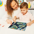 Personalized Dragon Wooden Puzzle with Name | Three Kawaii Baby Dragons in a Midnight Starry Sky | 60 Pieces | Gift for Boys