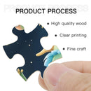 Personalized Dragon Wooden Puzzle with Name | Three Kawaii Baby Dragons in a Midnight Starry Sky | 60 Pieces | Gift for Boys