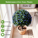 2 Pack Artificial Camellia Boxwood Topiary Ball Trees 27.5 Inches Faux Floral Shrubs