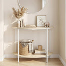 Half Moon Console Table 40 inch 2-Tier Entryway Table with Storage Shelf