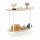 Half Moon Console Table 40 inch 2-Tier Entryway Table with Storage Shelf