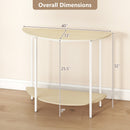 Half Moon Console Table 40 inch 2-Tier Entryway Table with Storage Shelf
