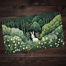 White Rabbit, White Flowers Playmat