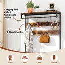 70 Inch Hall Tree with Shoe Storage Bench Freestanding Coat Rack-Rustic Brown