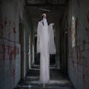 Hanging Ghost Girl Prop with Light-Up Eyes and Sound Effects