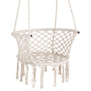 Hammock Chair Macrame Swing Hanging Cotton Rope Chair-Beige