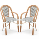 PE Wicker Bistro Dining Chairs Set of 2 - 400 lbs Capacity