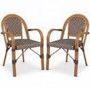 PE Wicker Bistro Dining Chairs Set of 2 - 400 lbs Capacity