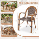 PE Wicker Bistro Dining Chairs Set of 2 - 400 lbs Capacity