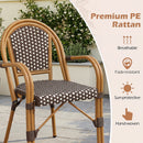 PE Wicker Bistro Dining Chairs Set of 2 - 400 lbs Capacity