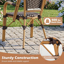 PE Wicker Bistro Dining Chairs Set of 2 - 400 lbs Capacity