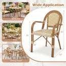 PE Wicker Bistro Dining Chairs Set of 2 - Yellow
