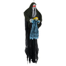 Hanging Halloween Decoration Sound-Activated Witch Holding Ghost Girl with Spooky Sounds