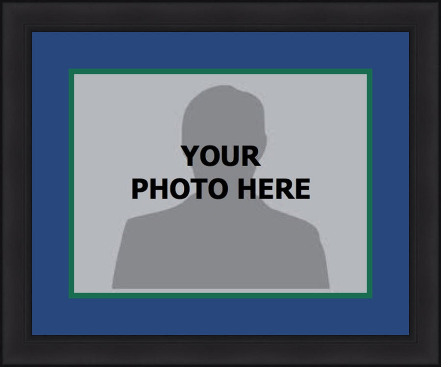NHL Hockey Photo Picture Frame Kit - Hartford Whalers (Blue Matting, Green Trim)