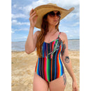 Havasu One Piece Fringe Swimsuit | V Neck Resort Attire in Pink, Jade, Leopard, Serape [Sizes SM-L]