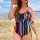 Havasu One Piece Fringe Swimsuit | V Neck Resort Attire in Pink, Jade, Leopard, Serape [Sizes SM-L]