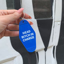 Head Bitch in Charge Motel Style Keychain in Blue