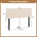 Headboard for Full Size Bed and Queen Geometric Upholstered Head Board
